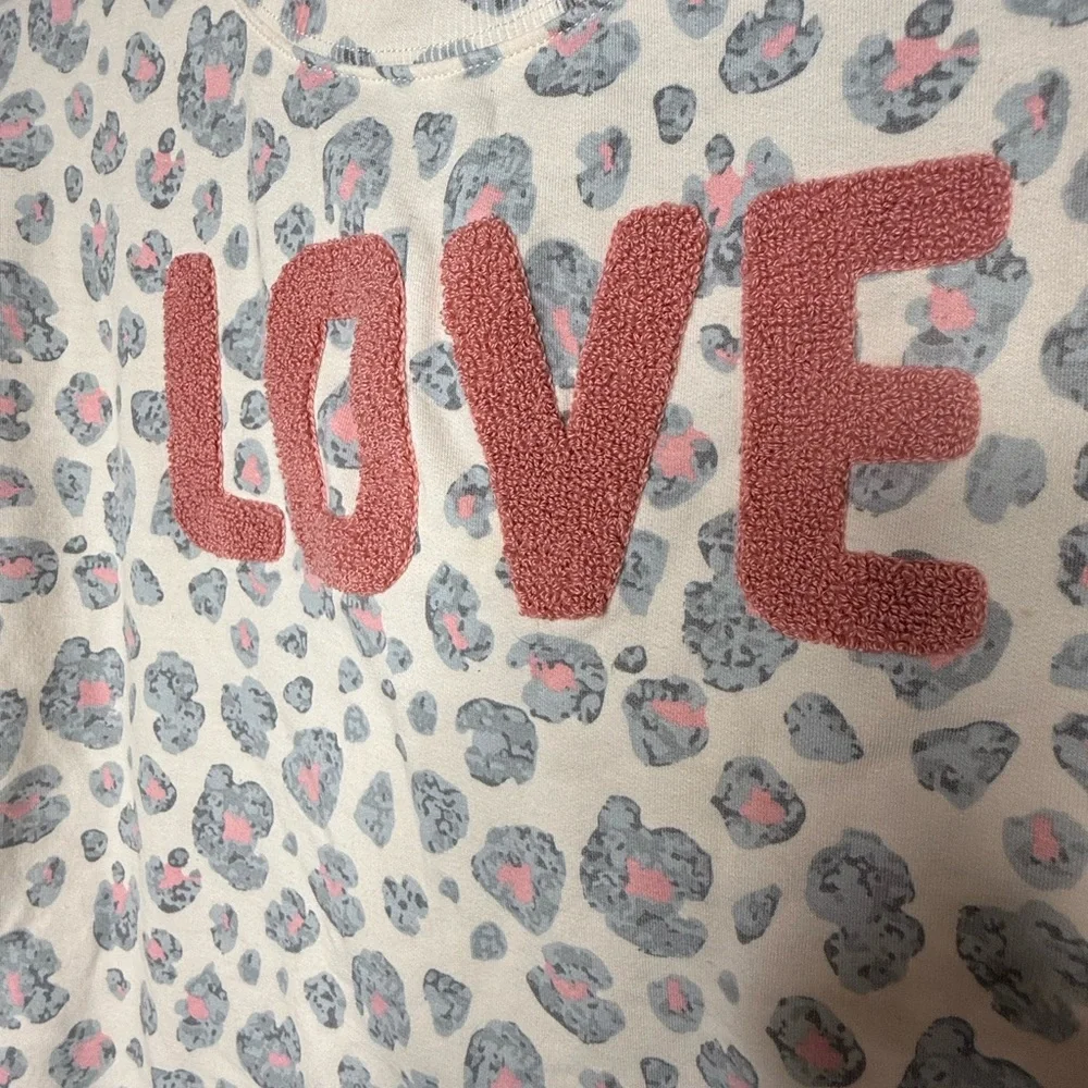 Jessica Simpson White and Pink Love Appliqué Kids Pajama Set